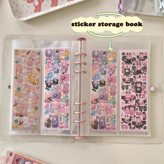 Kawaii loose leaf Bonds Stickers Bills Storage Collect A5 binder sticker  storage book Desktop Organizer Book School Stationery - AliExpress